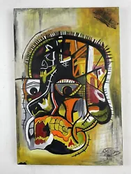Buy Jean-Michel Basquiat (Handmade) Acrylic Painting On Canvas Signed & Stamped • 631.49£