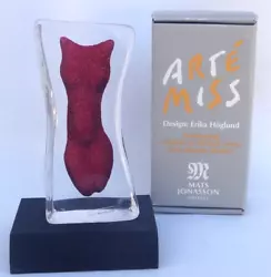 Buy ERIKA HOGLUND RED Art Glass Nude Torso Woman Female Mats Jonasson Figure SWEDEN • 66.15£