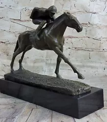 Buy French Vintage Bronze Statue Sculpture Horse Jockey France Circa 1970 Home Deco • 123.91£