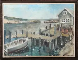 Buy David Schwab, Boat In Dock, Oil On Canvas, Signed • 3,785.75£