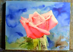 Buy JAY JACK JUNG (1955) Original Impressionism Red Rose Flower Watercolor Painting • 330.75£