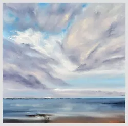 Buy Blue Sky Original Painting Ocean Cloud Large Abstract Wall Art Canvas 36x36” • 723.71£