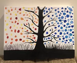 Buy Original Aspiring Young Artist Acrylic Tree Painting On A Box Canvas Signed New • 19.75£