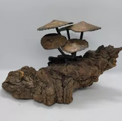 Buy Mid Century Modern Driftwood Metal Mushroom Sculpture • 49.60£