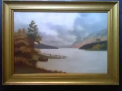 Buy Victorian Landscape Oil Painting, Lakes, Mountains, Fishermen, British School • 200£