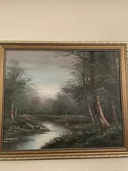 Buy Oil In Canvas Peter Wood Landscape Painting Complete With Gold Frame. Very Good • 100£