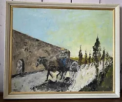 Buy Vintage Oil On Board Impressionist Continental Rural Scene Horse & Cart Signed • 35£