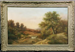 Buy Great 19 Th Century British Landscape Trees & Stream View With Peasant Ladies  • 6,299.96£