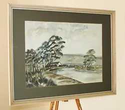 Buy ASHLEY JACKSON (b.1940 ) Large Exhibited 1972 Watercolour Painting - Canal Scene • 1,250£
