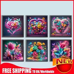 Buy 5D DIY Full Round Drill Diamond Painting Colourful Flowers Kit Home Decoration • 4.71£