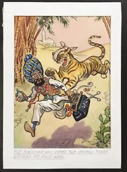 Buy 1930s Painting  The Physician Who Cured The Striped Tiger Became Its First Meal  • 65£