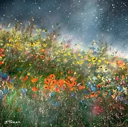 Buy Symphony Of Spring - Wildflower Starlight Oil Painting  - By Jennifer TAYLOR • 180£