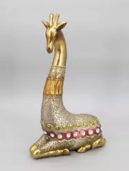 Buy Resin Giraffe Animal Statue 13.5'' Sculpture Décor Gold With Embellishments • 28.94£