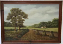 Buy Large Vintage Original Oil On Canvas  Olde Worlde  Harvest Scene By Carl Junge • 155£