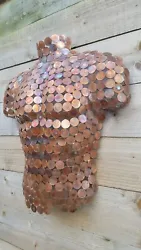 Buy 2p Coin Copper Metal Wall Art Front Male Torso Bust Sculpture Abstract Decor  • 165£