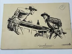 Buy Antique Illustration Painting Drawing Collection Hunter Barker Cowboy Western • 939.24£