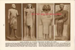 Buy EARLY EXAMPLES OF EGYPTIAN SCULPTURE WOOD STONE  C 1950 PHOTO ILLUSTRATION PRINT • 14.94£
