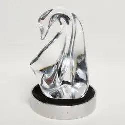 Buy Daum France Crystal Art Glass Penguin Figurine On Stand Signed • 47.40£