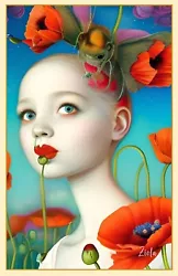 Buy Ziola Rosa Poppy Pop Art Surreal Girl Painting Fine Art Print 11x17 +signed • 16.79£