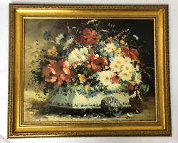 Buy Vintage Still Life Spring Flowers Guilt Wood Frame By Eugene Cauchois 872 • 16£