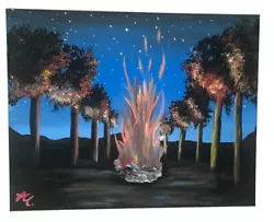 Buy Campfire In The Forest Acrylic Painting • 62.02£