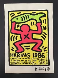 Buy Keith Haring Signed Abstract Painting On Paper - 1986  11.75” X 8.25” • 393.59£