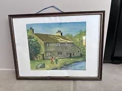 Buy Watercolour Painting Signed WDB 2008 Farmhouse Water Kids  • 15£