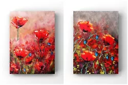 Buy Oil Painting On Canvas Large Poppy Art Impressionism Poppies Painting Floral Art • 947.40£