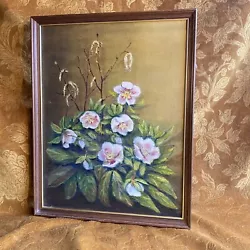Buy Original Oil Signed ‘C. Pope’  Canvas Painting Flowers Framed Vintage Antique • 75£