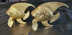 Buy Pair Of Gilt Cast Aluminum Fish Angel Sculpture Figure • 24.80£