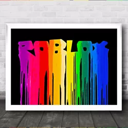 Buy Rainbow Paint Style Drip Landscape Children's Kids Wall Art Print • 8.29£