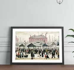 Buy Market Scene Northern FRAMED WALL ART PRINT PAINTING Artwork LS Lowry Style • 8.99£