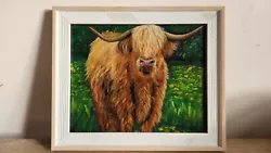 Buy Highland Cow Acrylic Painting Animal Painting ANIMAL Wildlife Artwork Cow Art • 19.99£