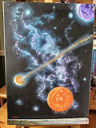 Buy Bob Ross Style Original Oil On Canvas Painting - In A Galaxy, Far Far Away • 15£