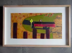 Buy Large Abstract Painting + Collage On Wood. A Train By A Signal. Original • 70£