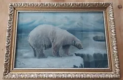 Buy ANTIQUE 1916 OIL PAINTING ON BOARD. POLAR BEAR LANDSCAPE.Signed Grace M.Rowell. • 180£