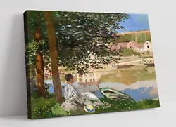 Buy Claude Monet, On The Bank Of The Seine -canvas Wall Artwork Picture Print • 64.99£