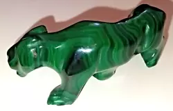 Buy Hand Carved African Green Malachite Panther Figurine • 25£