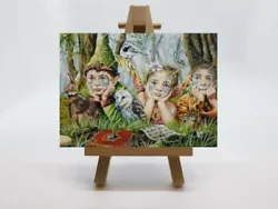 Buy ACEO Original Painting Woodland Sprites By Professional Artist Chris Bull • 9.99£