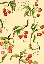 Buy Jean Mary Ogilvie, Art Deco Cherry Pattern Design – 1930s Gouache Painting • 88£