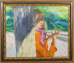 Buy Marshall Goodman, Young Woman By Tree, Oil On Canvas, Signed Upper Left • 6,152.84£