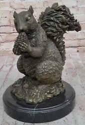 Buy Unique Handmade Bronze Sculpture Of A Squirrel Artwork Figurine Home Decor • 471.55£