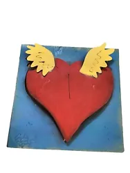 Buy Andres Martin Del Campo Signed 3D Metal Heart Sculpture Wall Art Flying Heart • 33.20£