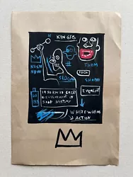 Buy Jean-Michel Basquiat Painting On Paper (Handmade) Signed And Stamped Mixed Media • 95.47£