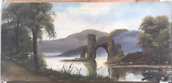 Buy Old Vintage Oil Painting On Canvas Castle Scenery Signed By Artist Large 76cm • 54.90£
