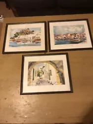Buy 3X Signed SEASCAPE Watercolour PAINTING SHIPS SAILING SEA C1930  Framed-Wallhang • 11£