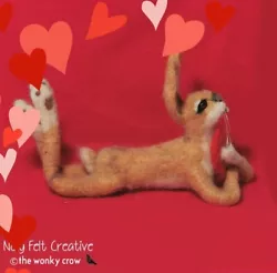 Buy REDUCED Valentino Needle Felted Hare With Red Love Heart Sculpture By Neyeli • 25£