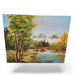 Buy Oil Original Still Painting On Canvas 20x16 Inches Mountain Landscape Water • 81.03£