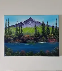 Buy BOB ROSS STYLE Mixed Media On Canvas 30x40cm Signed Mountain Lake  Landscape . • 30£