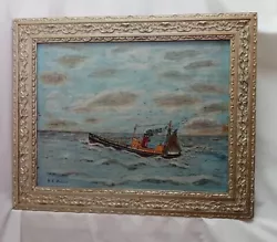 Buy Fishing Trawler  Vintage Painting Fishing Boat  Original Painting Sea Out At Sea • 68£